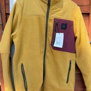 Armada Kenlam Fleece Sherpa Jacket Bronze with Burgundy Chest Pocket